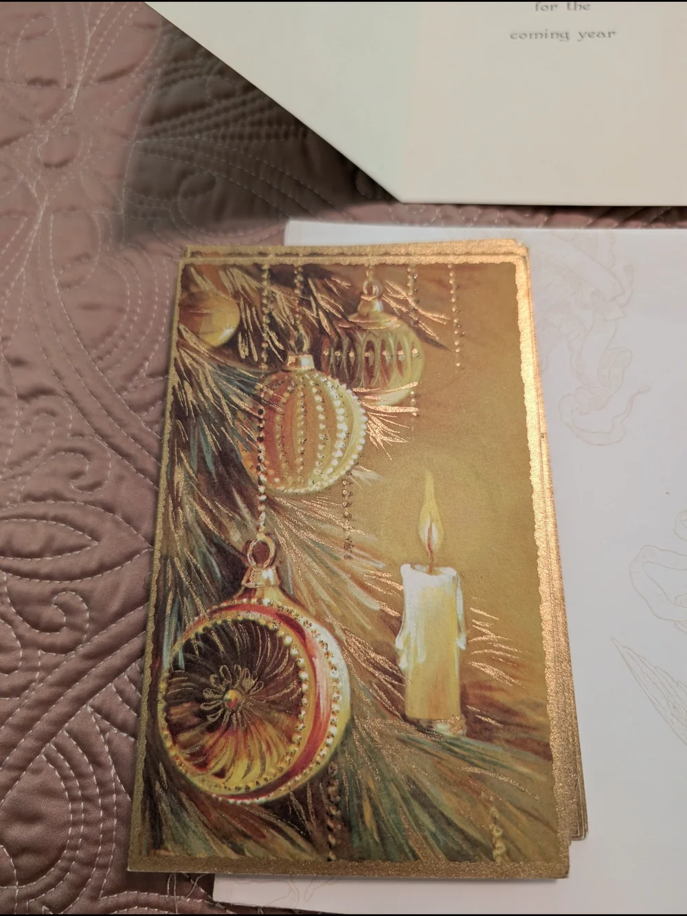 Holiday Greeting Card Lot - Gold & Red Designs